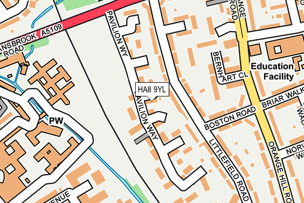 HA8 9YL map - OS OpenMap – Local (Ordnance Survey)