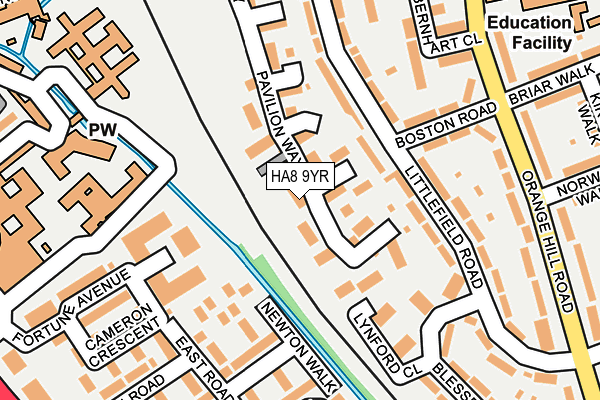 HA8 9YR map - OS OpenMap – Local (Ordnance Survey)