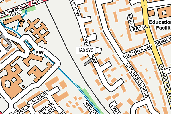 HA8 9YS map - OS OpenMap – Local (Ordnance Survey)