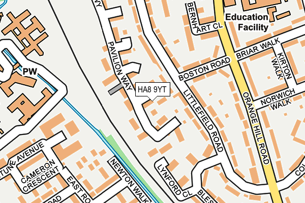 HA8 9YT map - OS OpenMap – Local (Ordnance Survey)