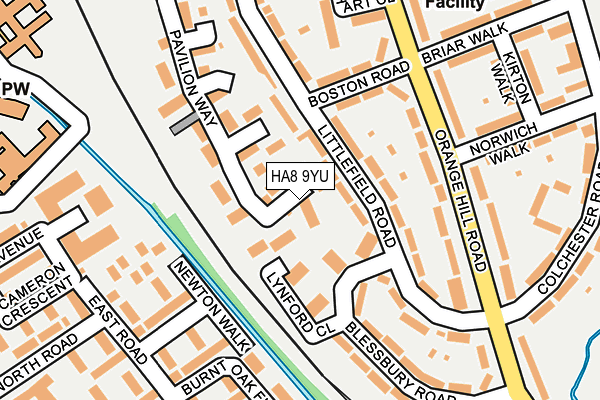 HA8 9YU map - OS OpenMap – Local (Ordnance Survey)