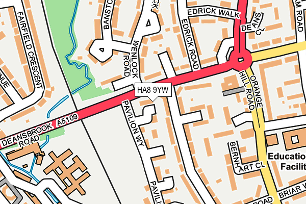 HA8 9YW map - OS OpenMap – Local (Ordnance Survey)