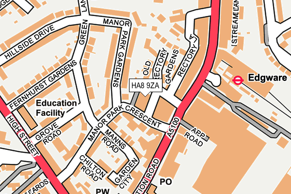 HA8 9ZA map - OS OpenMap – Local (Ordnance Survey)