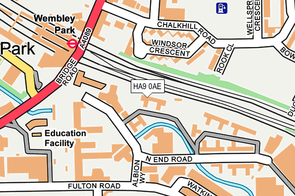 HA9 0AE map - OS OpenMap – Local (Ordnance Survey)