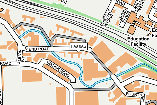 HA9 0AG map - OS OpenMap – Local (Ordnance Survey)