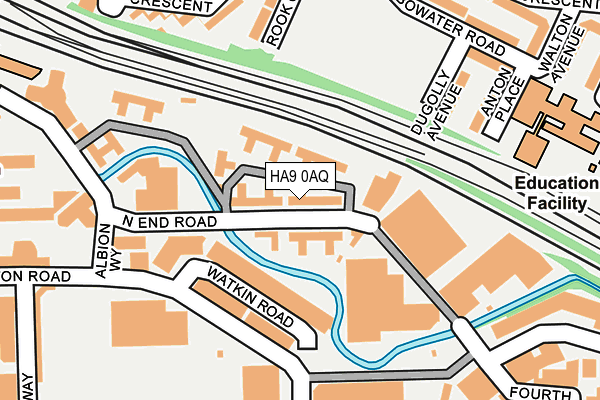 HA9 0AQ map - OS OpenMap – Local (Ordnance Survey)