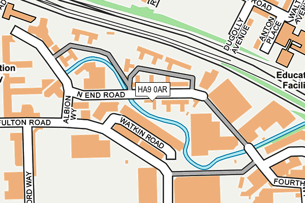 HA9 0AR map - OS OpenMap – Local (Ordnance Survey)