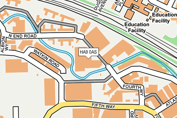 HA9 0AS map - OS OpenMap – Local (Ordnance Survey)