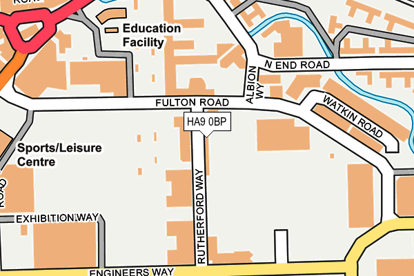 HA9 0BP map - OS OpenMap – Local (Ordnance Survey)