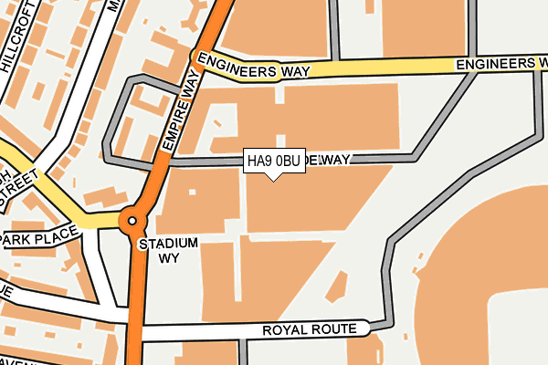 HA9 0BU map - OS OpenMap – Local (Ordnance Survey)