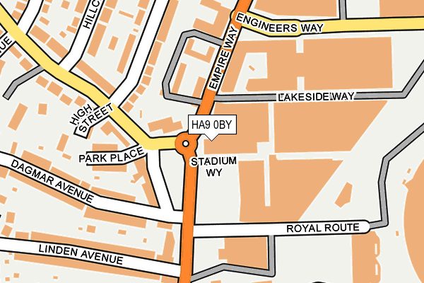 HA9 0BY map - OS OpenMap – Local (Ordnance Survey)