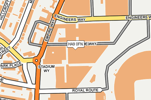 HA9 0FN map - OS OpenMap – Local (Ordnance Survey)