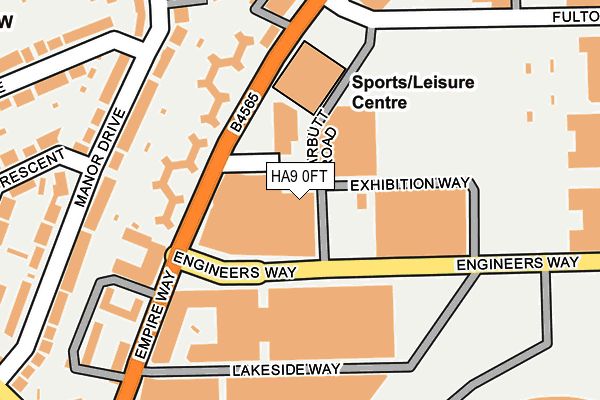 HA9 0FT map - OS OpenMap – Local (Ordnance Survey)