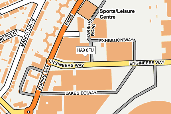 HA9 0FU map - OS OpenMap – Local (Ordnance Survey)