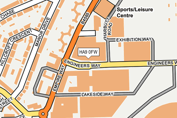 HA9 0FW map - OS OpenMap – Local (Ordnance Survey)