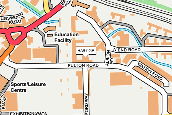 HA9 0GB map - OS OpenMap – Local (Ordnance Survey)