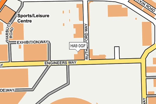 HA9 0GF map - OS OpenMap – Local (Ordnance Survey)