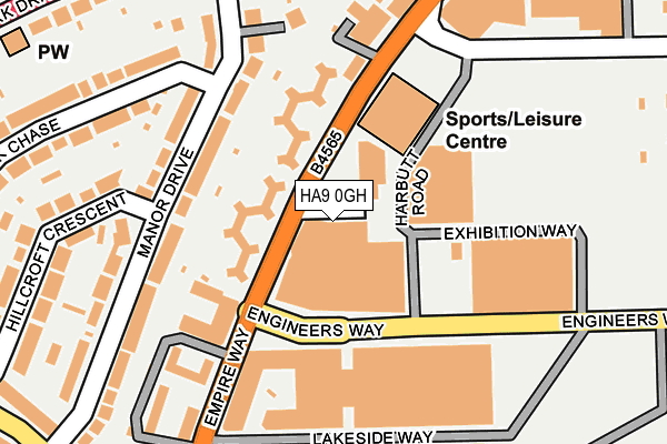 HA9 0GH map - OS OpenMap – Local (Ordnance Survey)