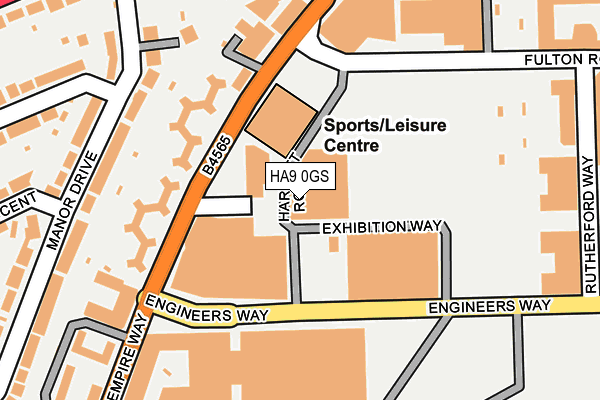 HA9 0GS map - OS OpenMap – Local (Ordnance Survey)