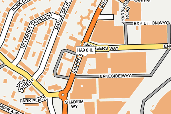 HA9 0HL map - OS OpenMap – Local (Ordnance Survey)