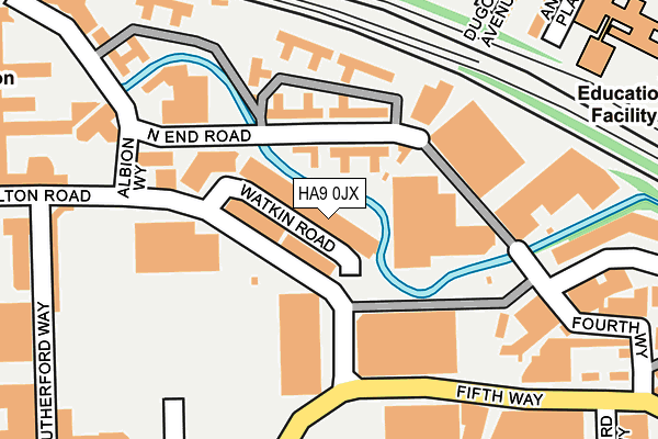 HA9 0JX map - OS OpenMap – Local (Ordnance Survey)