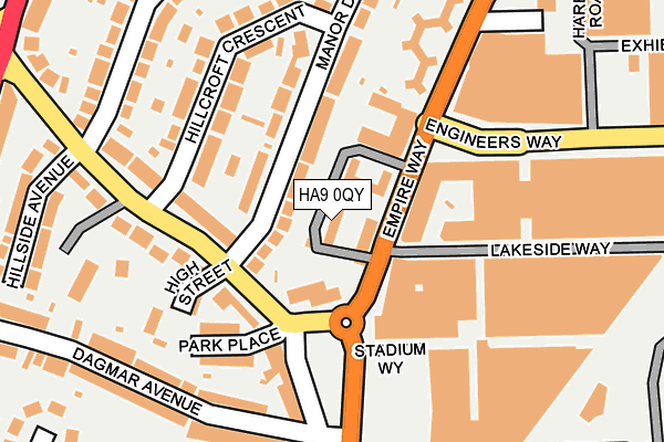 HA9 0QY map - OS OpenMap – Local (Ordnance Survey)