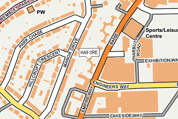 HA9 0RE map - OS OpenMap – Local (Ordnance Survey)