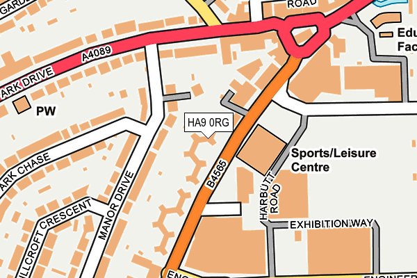 HA9 0RG map - OS OpenMap – Local (Ordnance Survey)