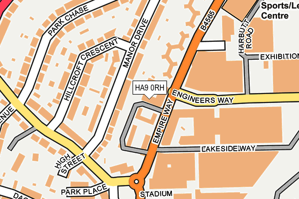 HA9 0RH map - OS OpenMap – Local (Ordnance Survey)