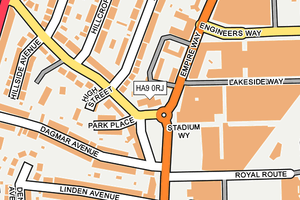 HA9 0RJ map - OS OpenMap – Local (Ordnance Survey)