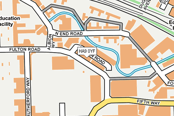 HA9 0YF map - OS OpenMap – Local (Ordnance Survey)