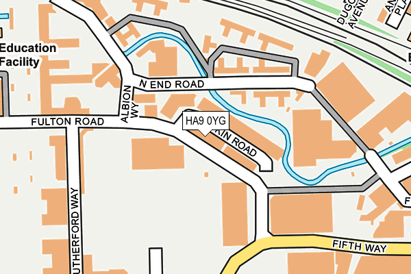 HA9 0YG map - OS OpenMap – Local (Ordnance Survey)