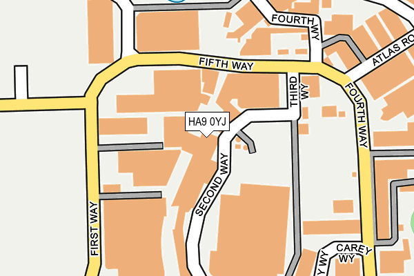 HA9 0YJ map - OS OpenMap – Local (Ordnance Survey)