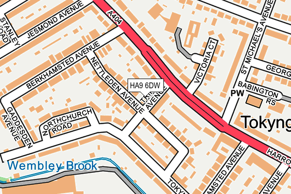 HA9 6DW map - OS OpenMap – Local (Ordnance Survey)