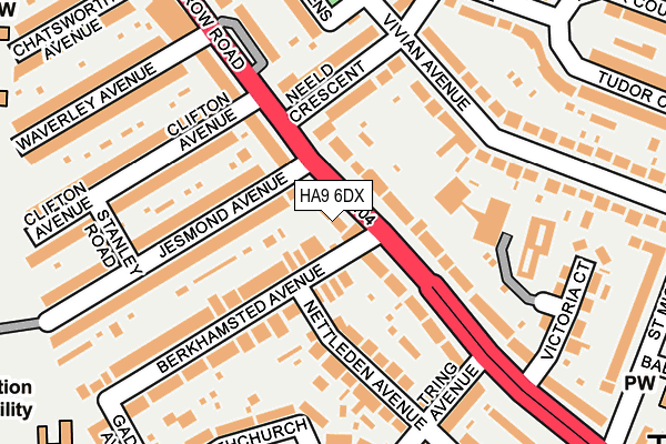 HA9 6DX map - OS OpenMap – Local (Ordnance Survey)