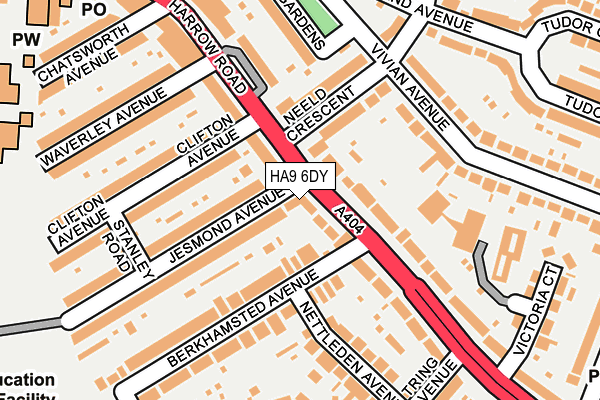 HA9 6DY map - OS OpenMap – Local (Ordnance Survey)