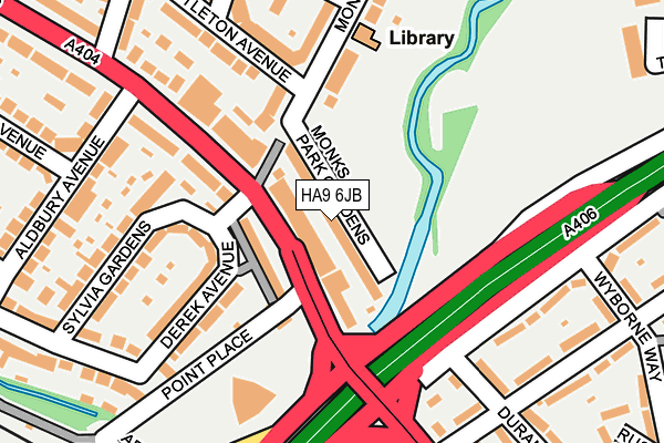 HA9 6JB map - OS OpenMap – Local (Ordnance Survey)