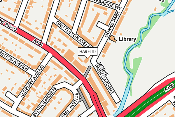 HA9 6JD map - OS OpenMap – Local (Ordnance Survey)