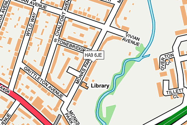 HA9 6JE map - OS OpenMap – Local (Ordnance Survey)