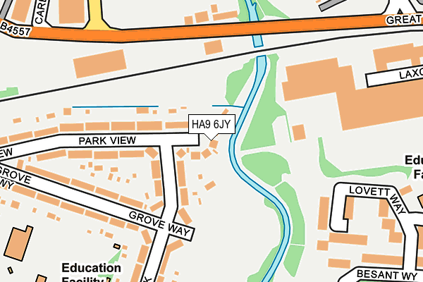 HA9 6JY map - OS OpenMap – Local (Ordnance Survey)