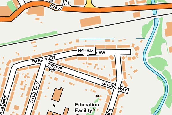 HA9 6JZ map - OS OpenMap – Local (Ordnance Survey)