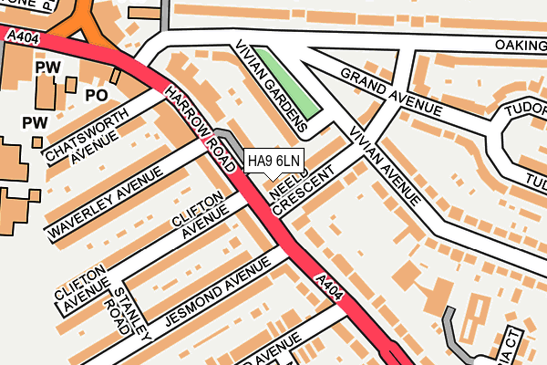 HA9 6LN map - OS OpenMap – Local (Ordnance Survey)