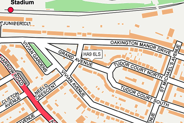 HA9 6LS map - OS OpenMap – Local (Ordnance Survey)