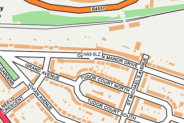 HA9 6LZ map - OS OpenMap – Local (Ordnance Survey)