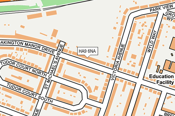 HA9 6NA map - OS OpenMap – Local (Ordnance Survey)