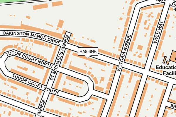 HA9 6NB map - OS OpenMap – Local (Ordnance Survey)