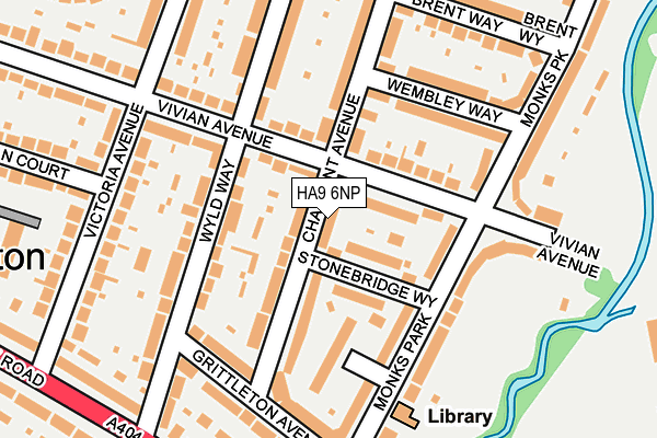 HA9 6NP map - OS OpenMap – Local (Ordnance Survey)