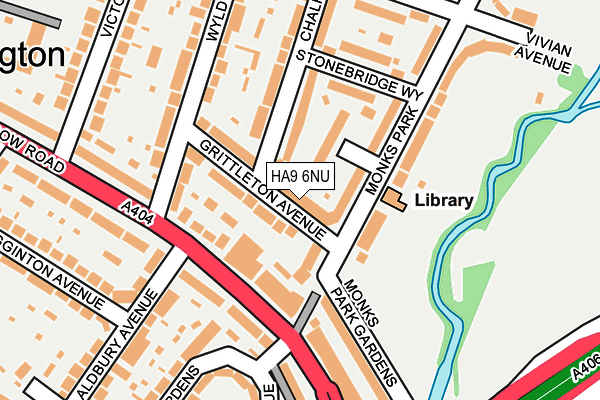 HA9 6NU map - OS OpenMap – Local (Ordnance Survey)