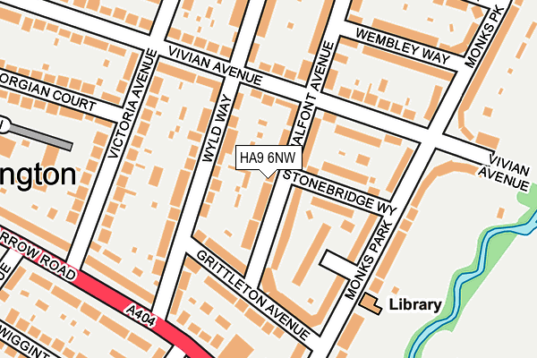 HA9 6NW map - OS OpenMap – Local (Ordnance Survey)