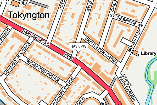 HA9 6PW map - OS OpenMap – Local (Ordnance Survey)